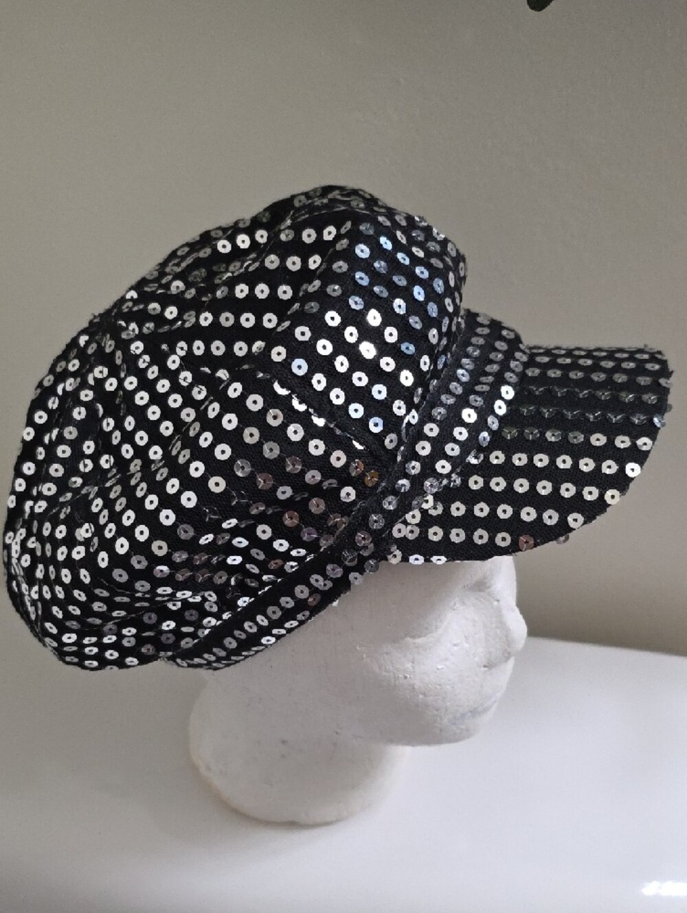 Black Sequine Cap